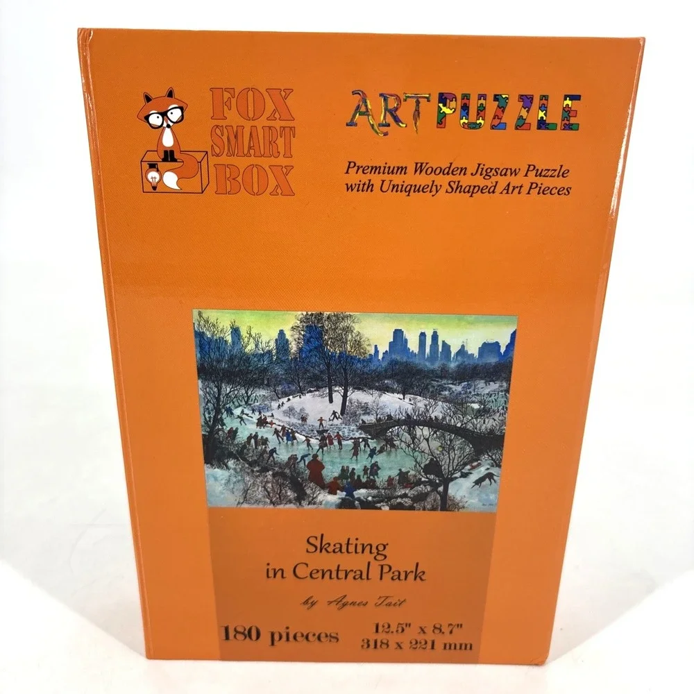 Fox Smart Box Premium Wood Jigsaw Puzzle Whimsies Skating in Central Park 180 PC